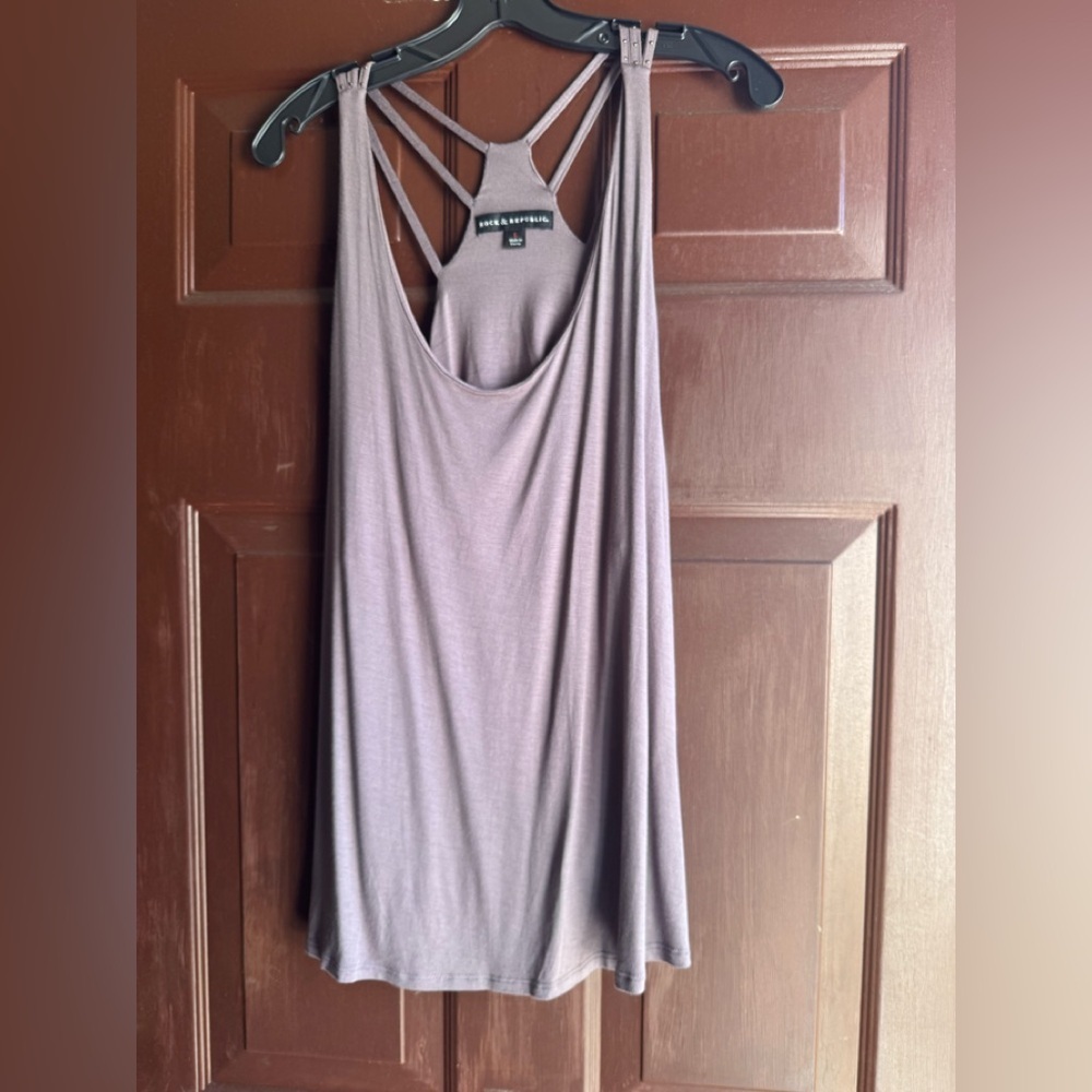 Rock & Republic Tank Top with beading down the back straps size large